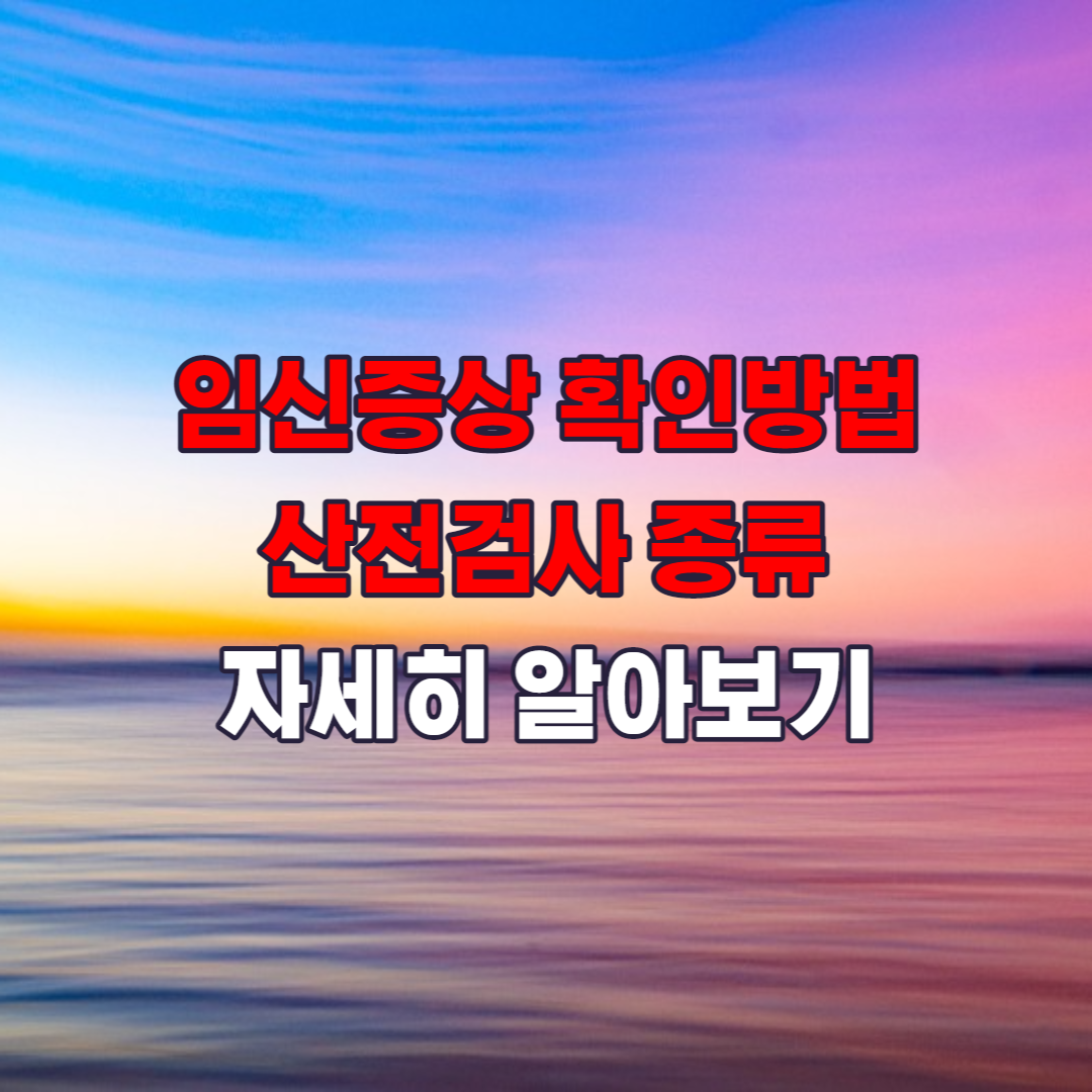 임신증상 확인하는 방법